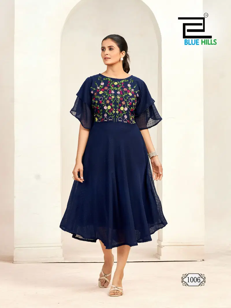 Sensations By Blue Hills Georgette Wholesale Ladies One Piece In India